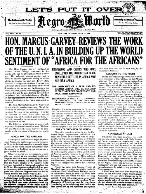 Front page, April 18, 1925
