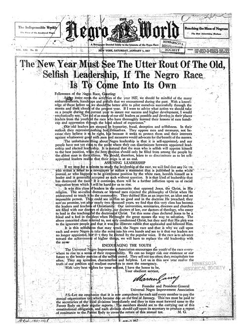 Front page, January 1, 1927