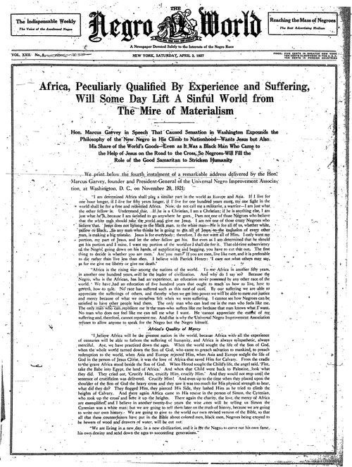 Front page, April 2, 1927