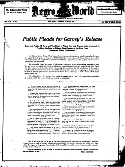 Front page, June 25, 1927