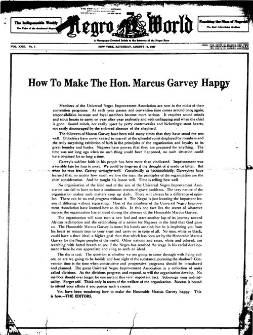 Front page, August 13, 1927