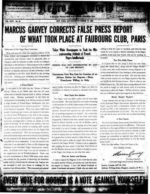 Front page, November 10, 1928