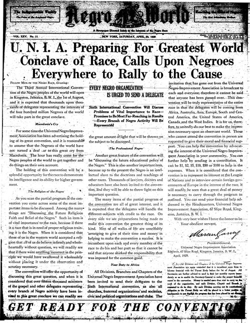 Front page, April 20, 1929