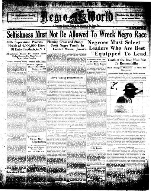 Front page, October 5, 1929