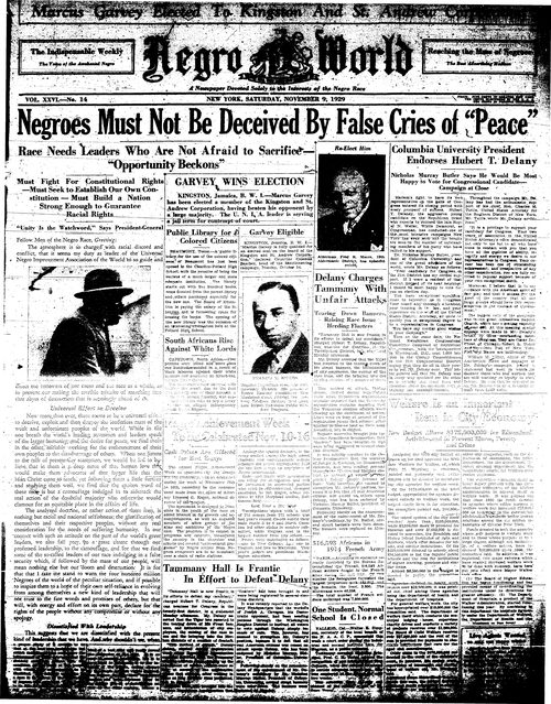 Front page, November 9, 1929