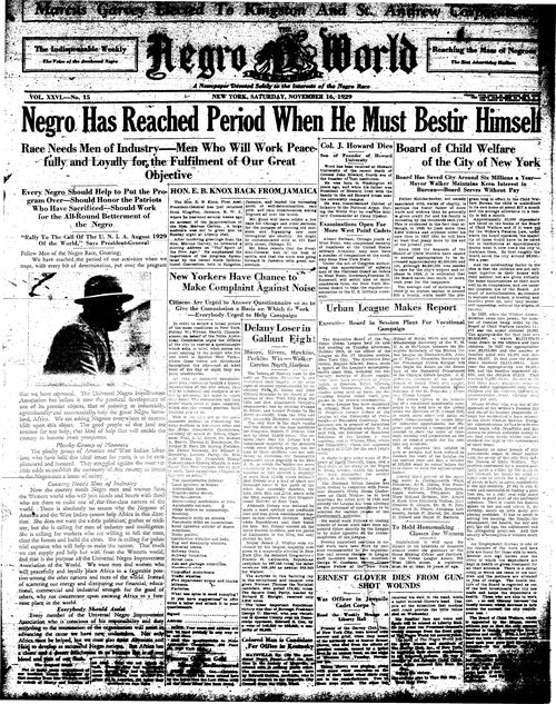 Front page, November 16, 1929