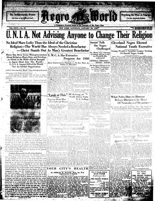 Front page, January 18, 1930