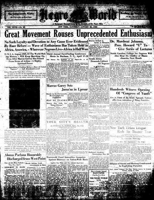 Front page, January 25, 1930