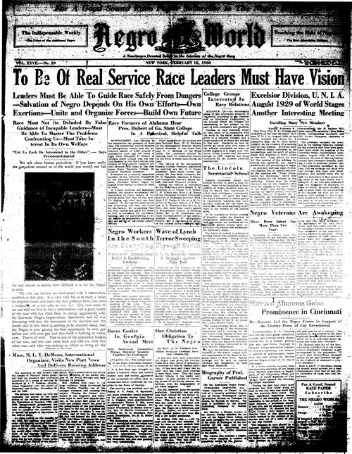 Front page, February 15, 1930