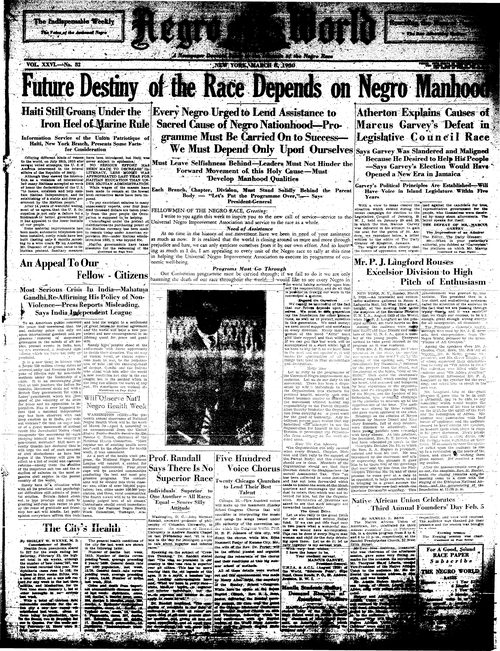 Front page, March 8, 1930
