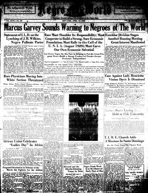 Front page, April 19, 1930
