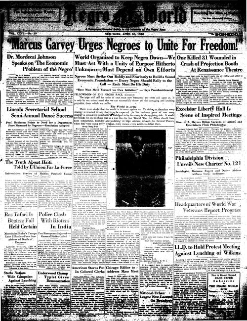 Front page, April 26, 1930