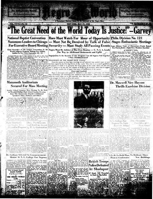 Front page, May 17, 1930