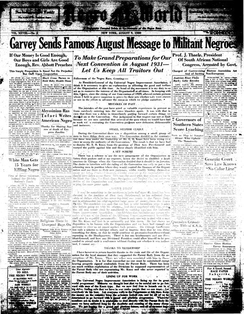 Front page, August 9, 1930