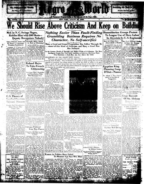 Front page, August 30, 1930