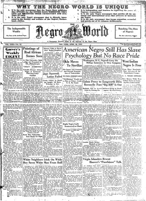 Front page, April 18, 1931