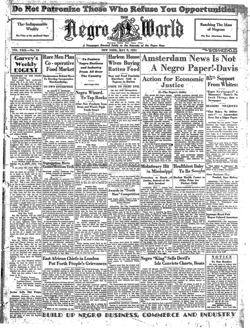 Front page, May 9, 1931