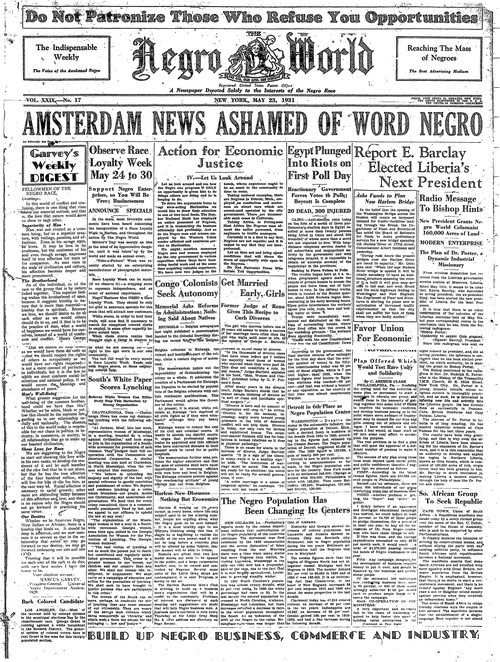 Front page, May 23, 1931