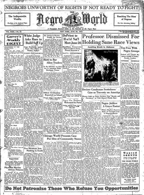 Front page, June 20, 1931